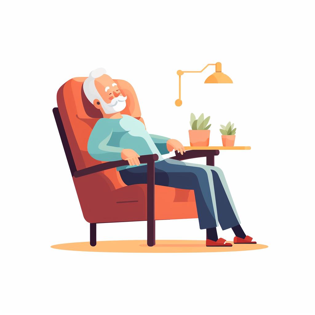 Elderly person sleeping in a chair